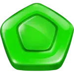 Grünes Bonbon-Symbol (fünfeckige Süßigkeit)
