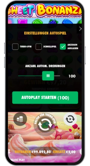 Autospin-Einstellungen aktiviert