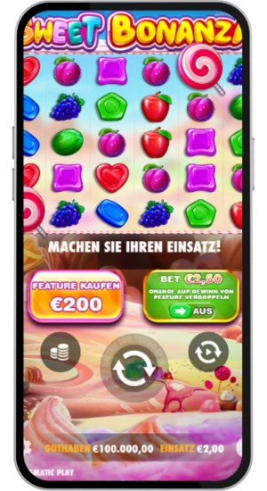 Mobile Ansicht mit Startscreen